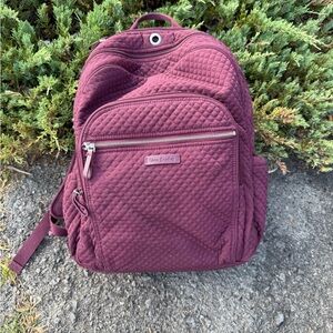 Vera Bradley Purple Quilted Backpack with Diamond Pattern